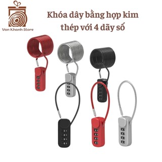 (Hỏa Tốc HCM03) Khóa Số 4 Số Dây Lò Xo Thép Chống Cắt – Khóa Vali Bảo Mật Cao