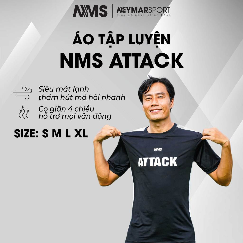 Áo tập luyện NMS ATTACK - Black/White