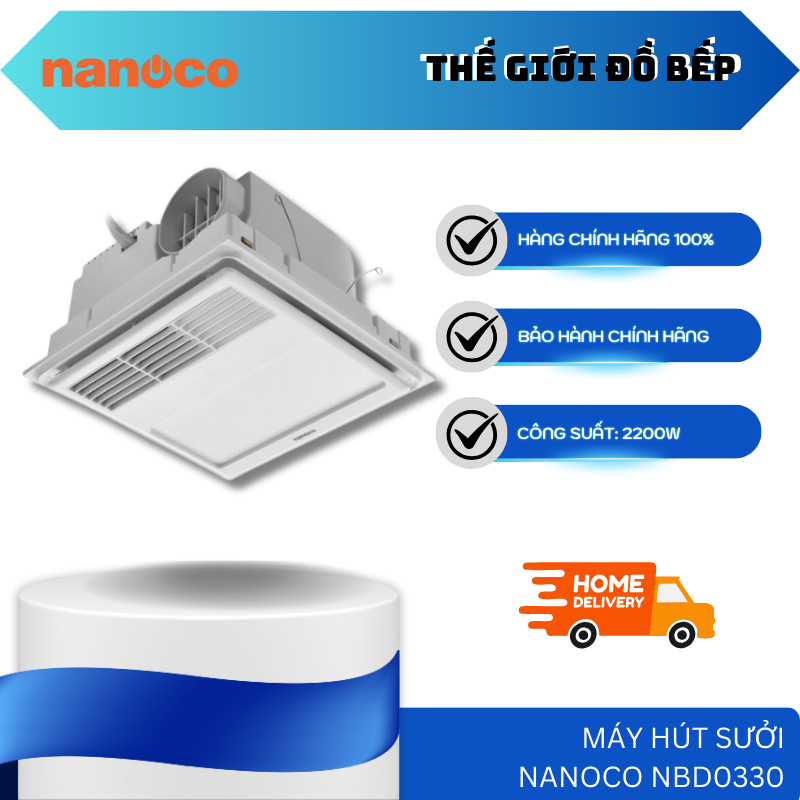 Quạt Hút Sưởi 5in1 Nanoco NBD0330 – Công Suất 2200W, Chất Liệu Nhựa PC – TGB