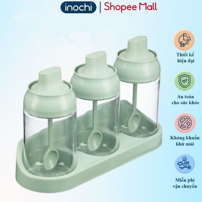 Bộ 3 lọ gia vị tritan Inochi. thiết kế tối giản tiện lợi, không ẩm móc, tối giản với không gian sống