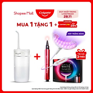   Livestream  Máy tăm nước Colgate Blast nhỏ gọn chống thấm nước pin sạc sạch sâu từng kẽ răng 