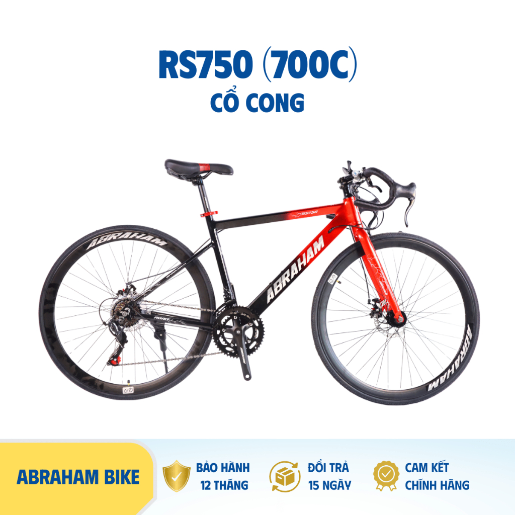 Xe đạp thể thao ABRAHAM RS750 - Khung nhôm, Bánh 700C 14 tốc độ, BẢO HÀNH CHÍNH HÃNG 12 THÁNG