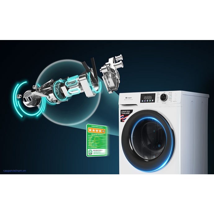 WF-D8VWR1 Máy giặt lồng ngang CASPER inverter 8.0 kg WF-D8VWR1 màu trắng | BigBuy360 - bigbuy360.vn