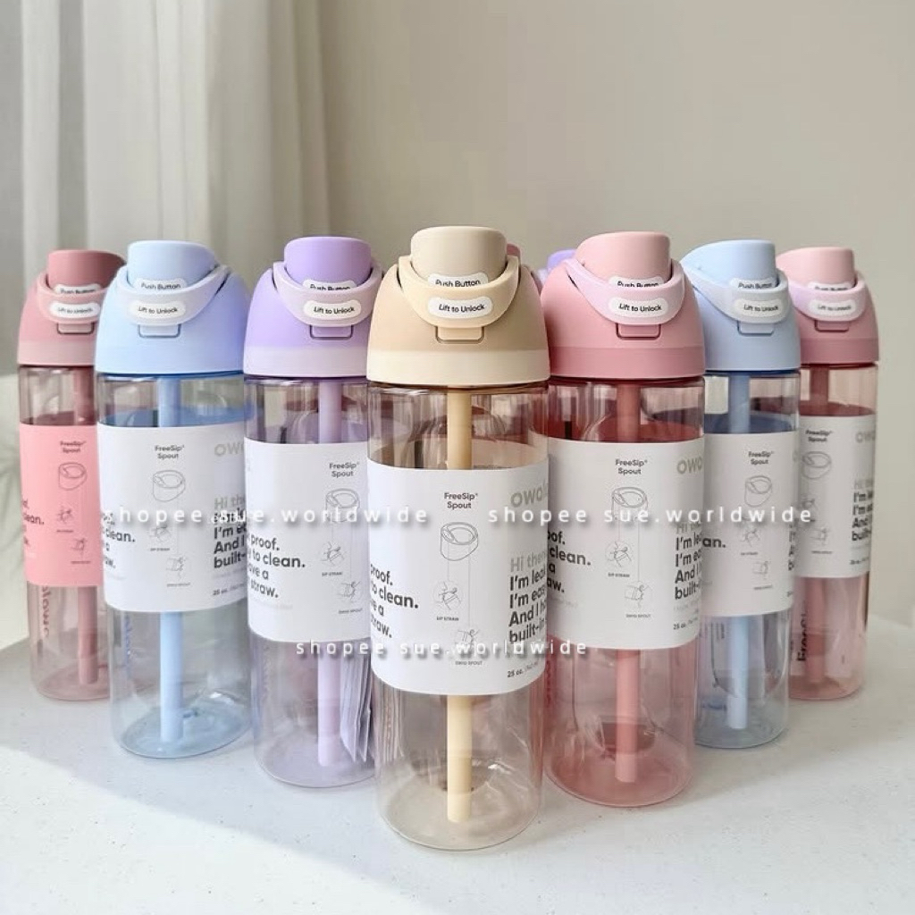 𝗢𝘄𝗮𝗹𝗮 𝗧𝗿𝗶𝘁𝗮𝗻 𝟮𝟱𝗼𝘇 | Bình nước Owala trong suốt 25oz thời trang