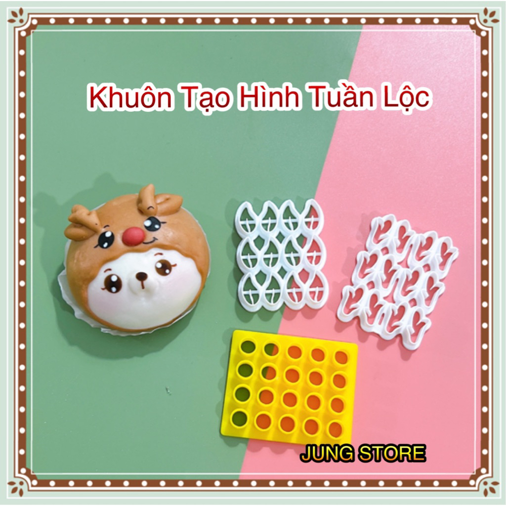 Khuôn làm bánh bao tạo hình tuần lộc noel JUNG STORE