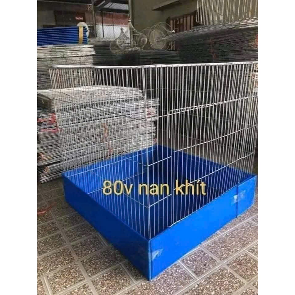lồng gà 80v nan khít + khay nhựa tăng kèm dây rút