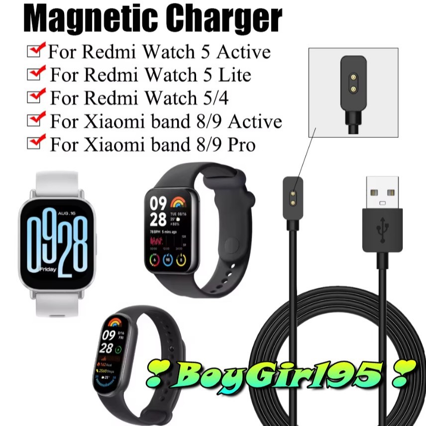 Dây sạc usb 1M cho Redmi Watch 5 Active/Lite Mi Band 8/9 Pro Mi band 8/9 Active