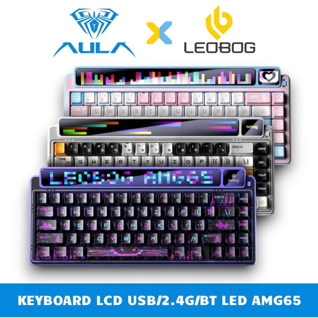Bàn Phím Cơ Mini 3 Chế Độ Có Dây (USB), Không Dây (2.4G) Và Bluetooth (BT) LEOBOG AMG65 Hotswap LED