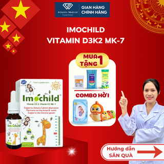   Quà Xinh  IMOCHILD D3 K2 MK7 Hỗ Trợ Tăng Cường Hấp Thu Canxi Bổ Sung DHA Cho Trẻ Cao Lớn Thông Minh 