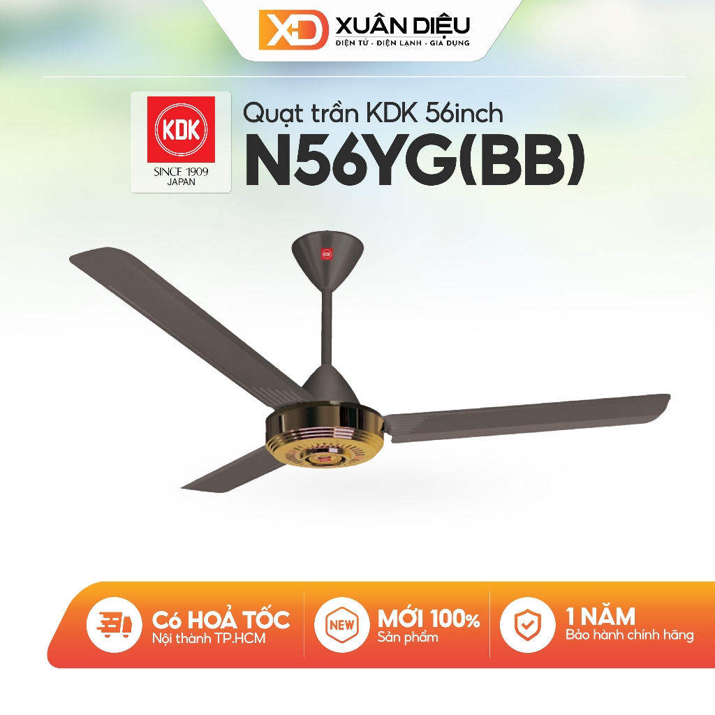 Quạt Trần KDK 3 Cánh N56YG(BB) 75W