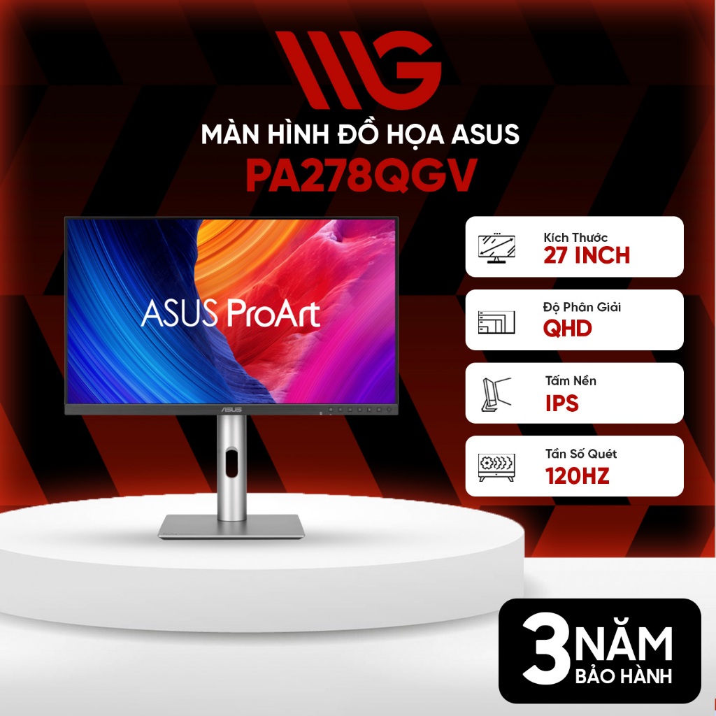 Màn hình Đồ hoạ ASUS ProArt Display PA278QGV 27 inch 2K QHD 120Hz 5ms IPS - Bảo hành 36 tháng
