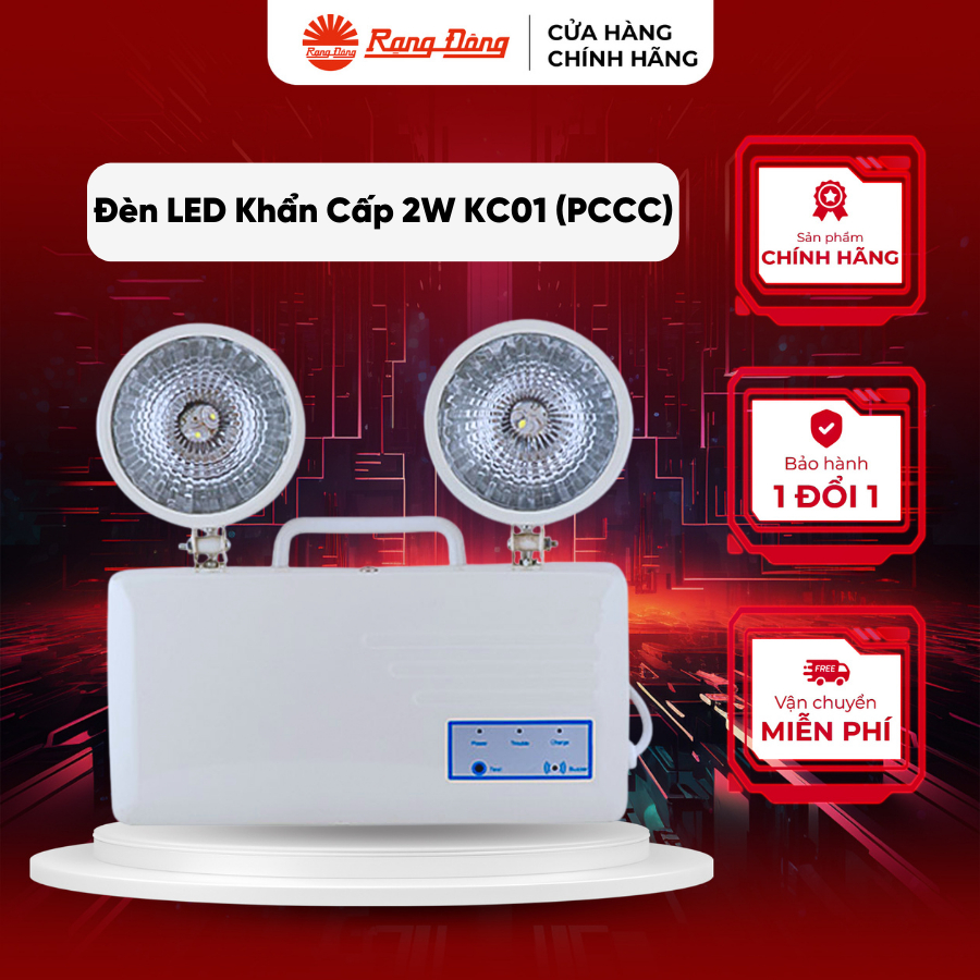 Đèn LED khẩn cấp 2W Rạng Đông, có kiểm định PCCC siêu sáng, tiết kiệm điện, Model: D KC01/2W
