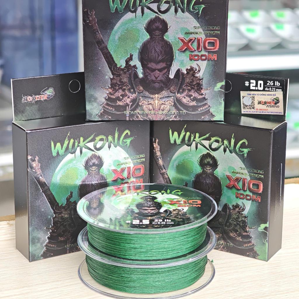Dây câu cá, dây câu lure PE WUKONG X10 100m Bắt Cá Đi Câu Fishing