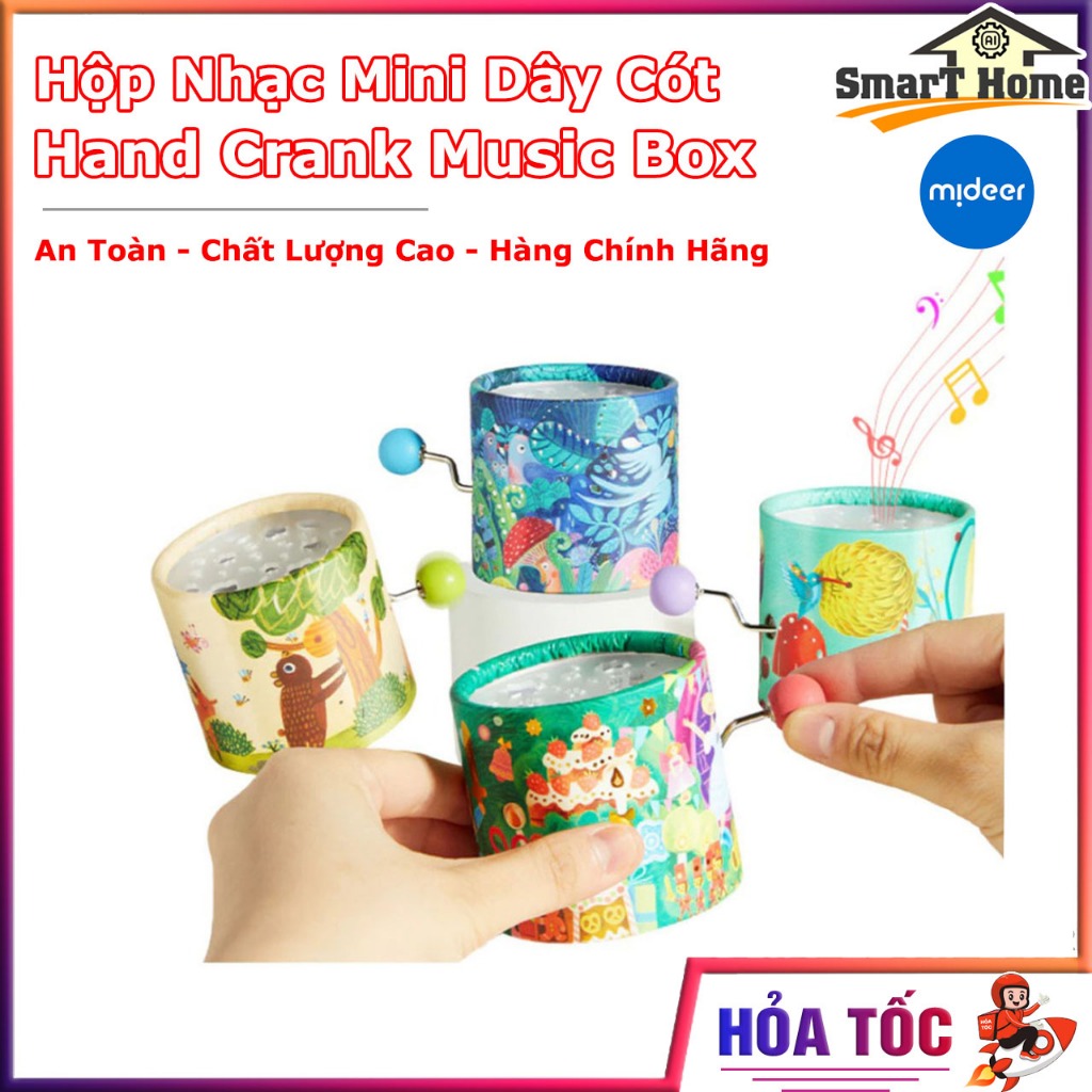 Hộp Nhạc Mini Dây Cót Chính Hãng  Hand Crank Music Box Mideer -Hộp Nhạc Mini Dây Cót Hand Crank Musi