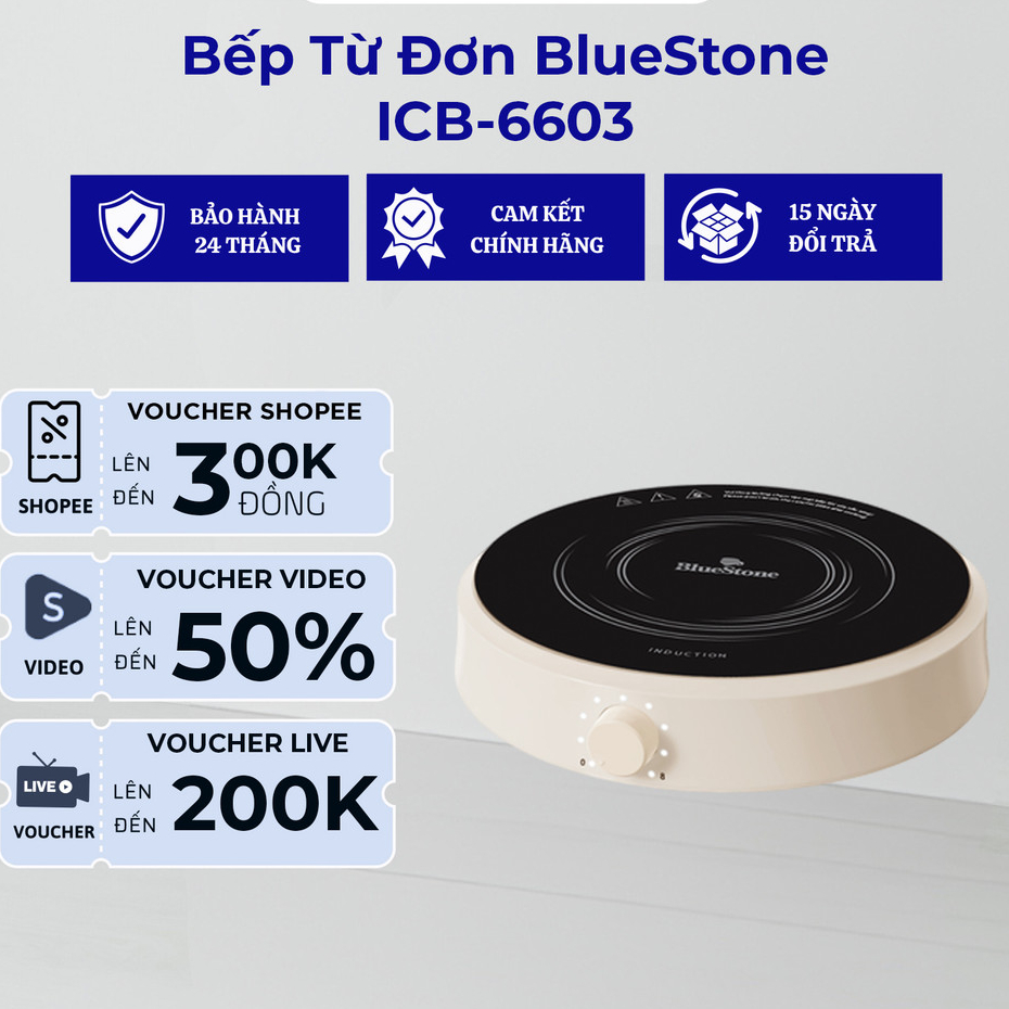 Bếp Từ Đơn BlueStone ICB-6603 - 2000W - Bảo Hành Chính Hãng 12 Tháng