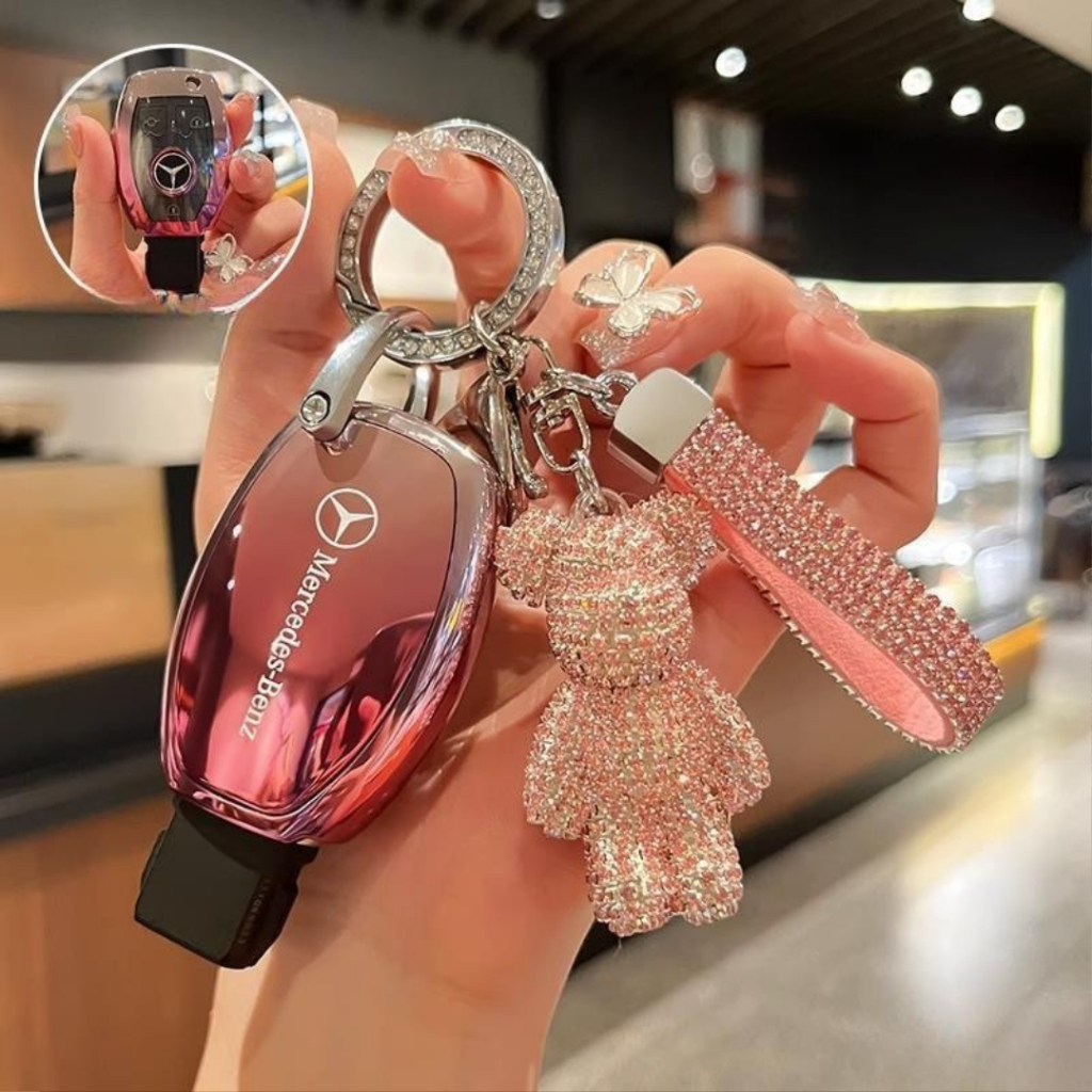 Ốp khóa xe tpu mạ màu omber mẫu Mec Benz dùng cho khóa xe Mercedes-Benz, c300,c200, c250, ....