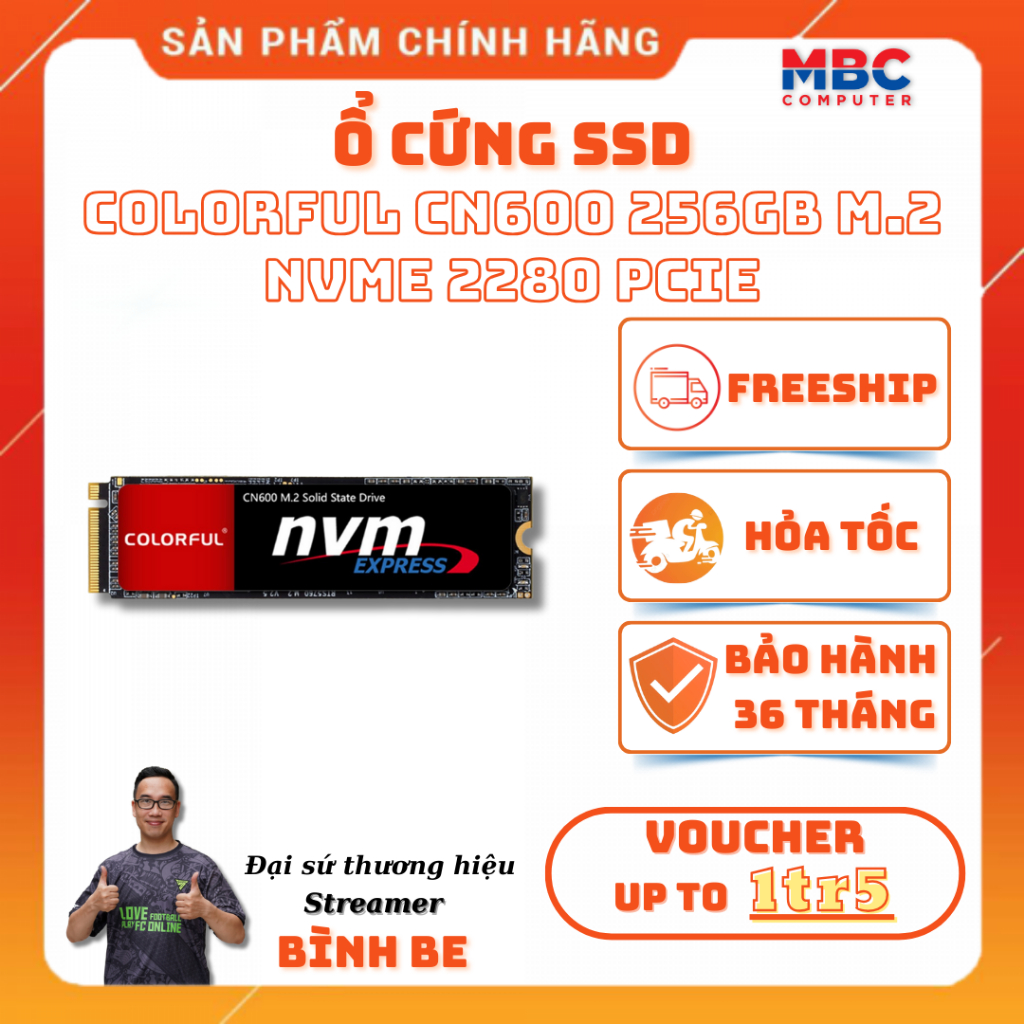 Ổ cứng SSD Colorful CN600 256GB M.2 NVMe 2280 PCIe - New - Bảo hành 36 tháng