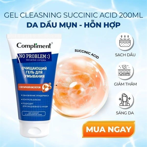 Sữa rửa mặt Compliment No Problem làm sạch sâu, giảm dầu mụn, cho da thông thoáng 200ml | BigBuy360 - bigbuy360.vn