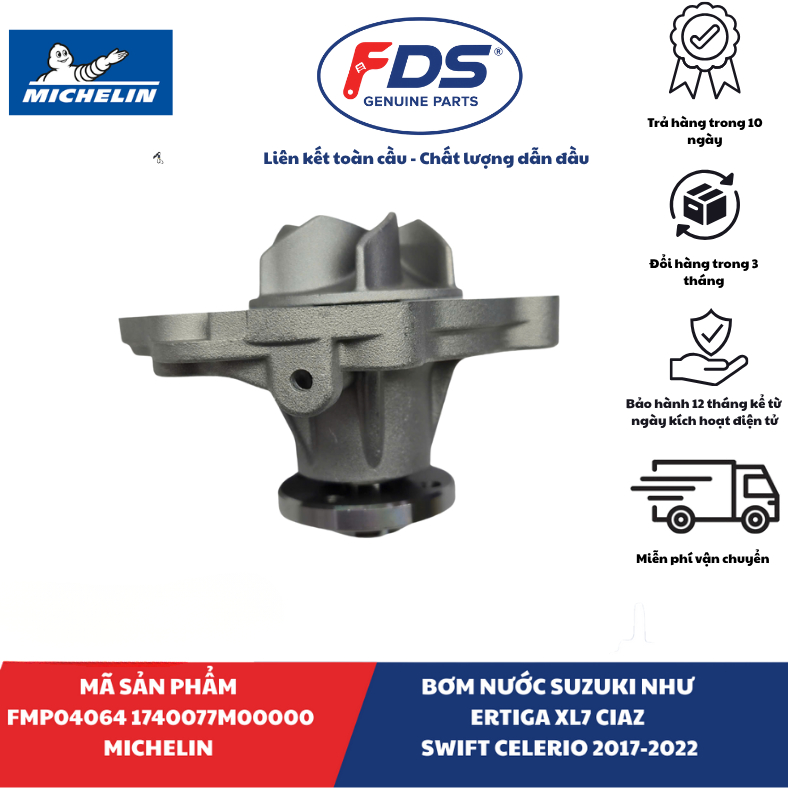 BƠM NƯỚC SUZUKI ERTIGA / XL7 / CIAZ / SWIFT / CELERIO (2017–2022) | MICHELIN