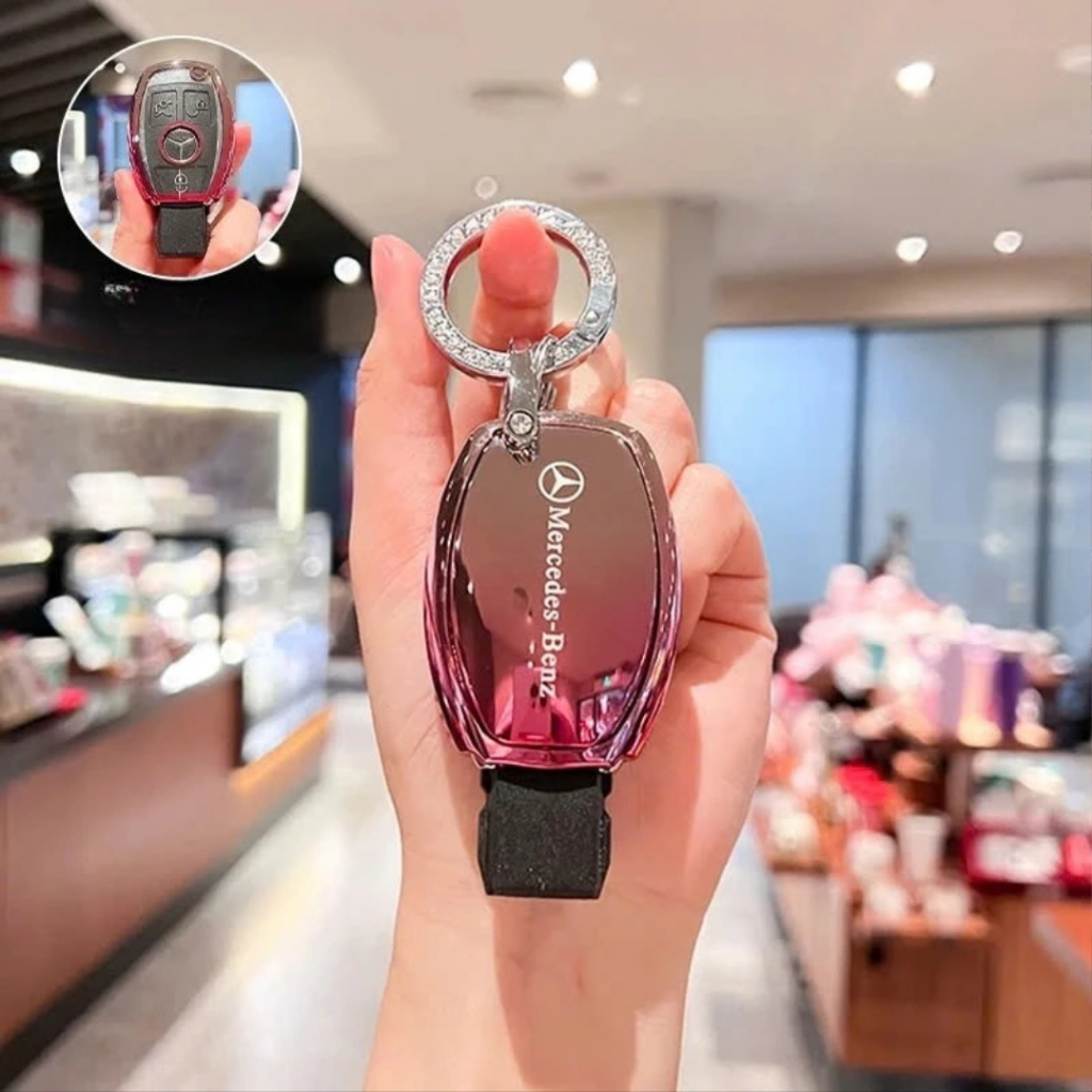 Ốp khóa xe ô tô mạ màu omber dùng cho Mec Benz: Mercedes-Benz, c300,c200, c250, ....ốp bảo vệ khóa x