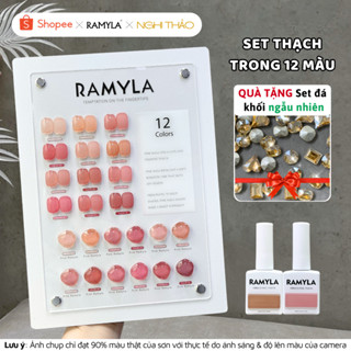  Set sơn gel thạch trong hồng RAMYLA 12 màu Nghi Thảo Nails 
