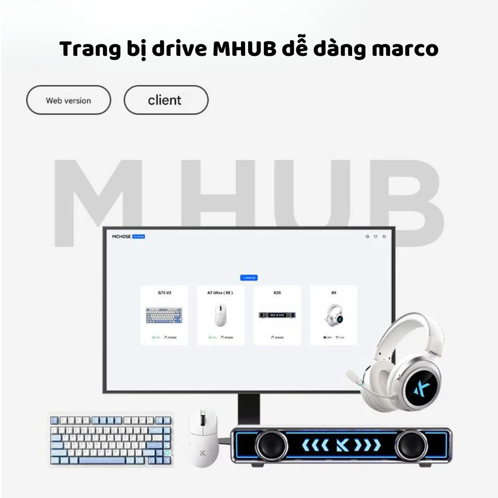 Bàn phím cơ không dây MCHOSE G75 V2 - 3 mode - Pin 10000mah - Led RGB - Gasket Mount - Mạch xuôi - Hotswap 5 pin | BigBuy360 - bigbuy360.vn