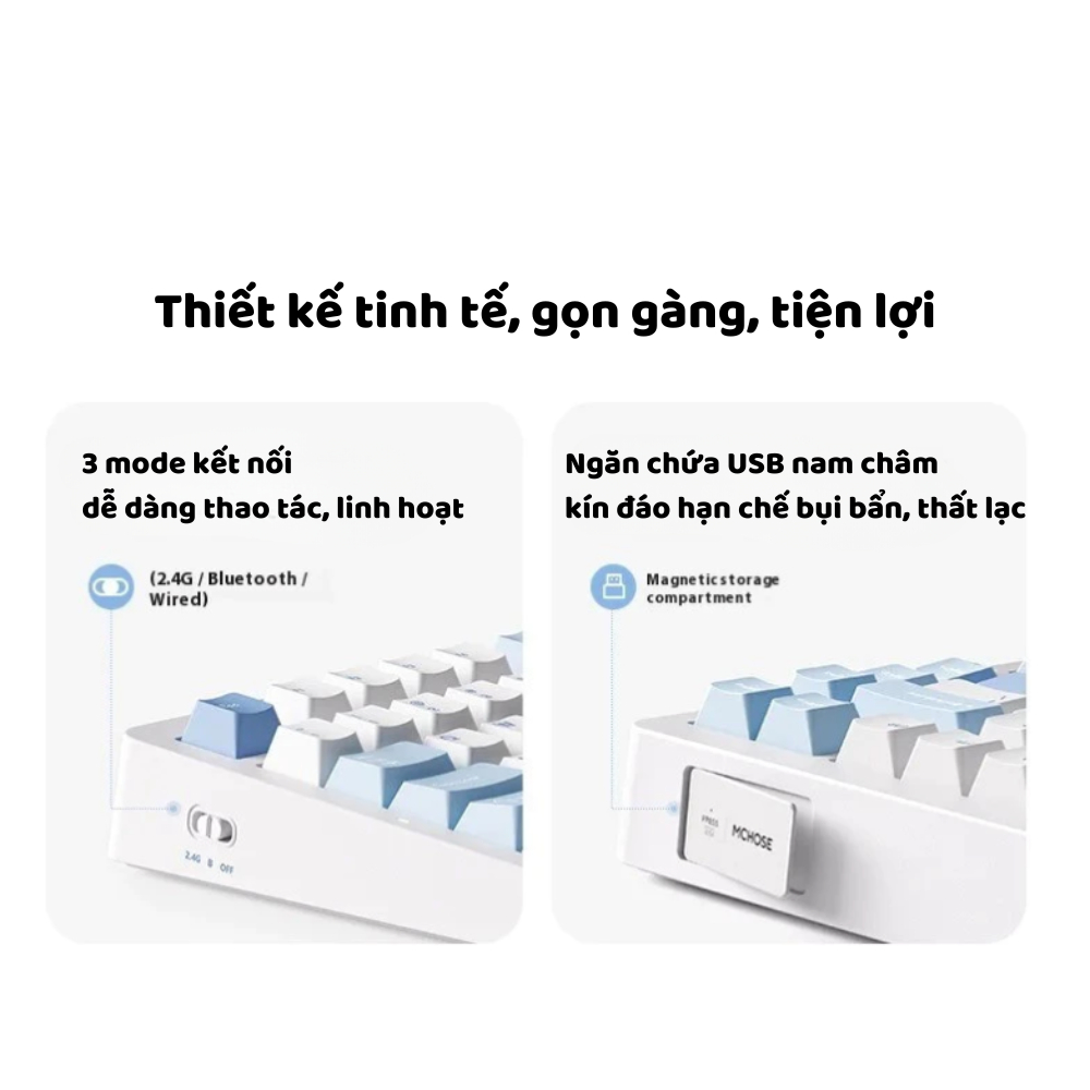 Bàn phím cơ không dây MCHOSE G75 V2 - 3 mode - Pin 10000mah - Led RGB - Gasket Mount - Mạch xuôi - Hotswap 5 pin | BigBuy360 - bigbuy360.vn