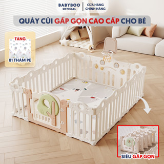   TẶNG THẢM  Quây Cũi Cây Xanh Gấp Gọn Little Kicks Cao Cấp Cho Bé 