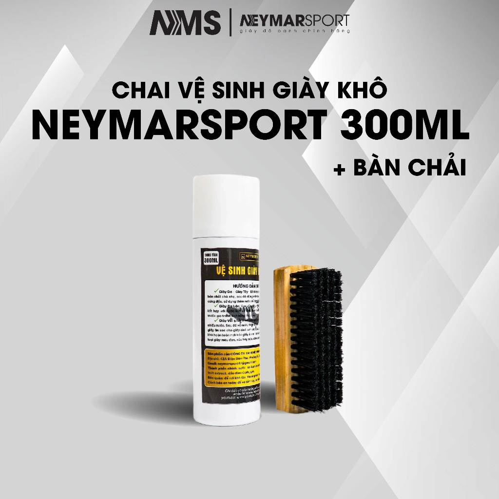 Chai Vệ sinh giày khô Neymarsport 300ml + bàn chải đi kèm