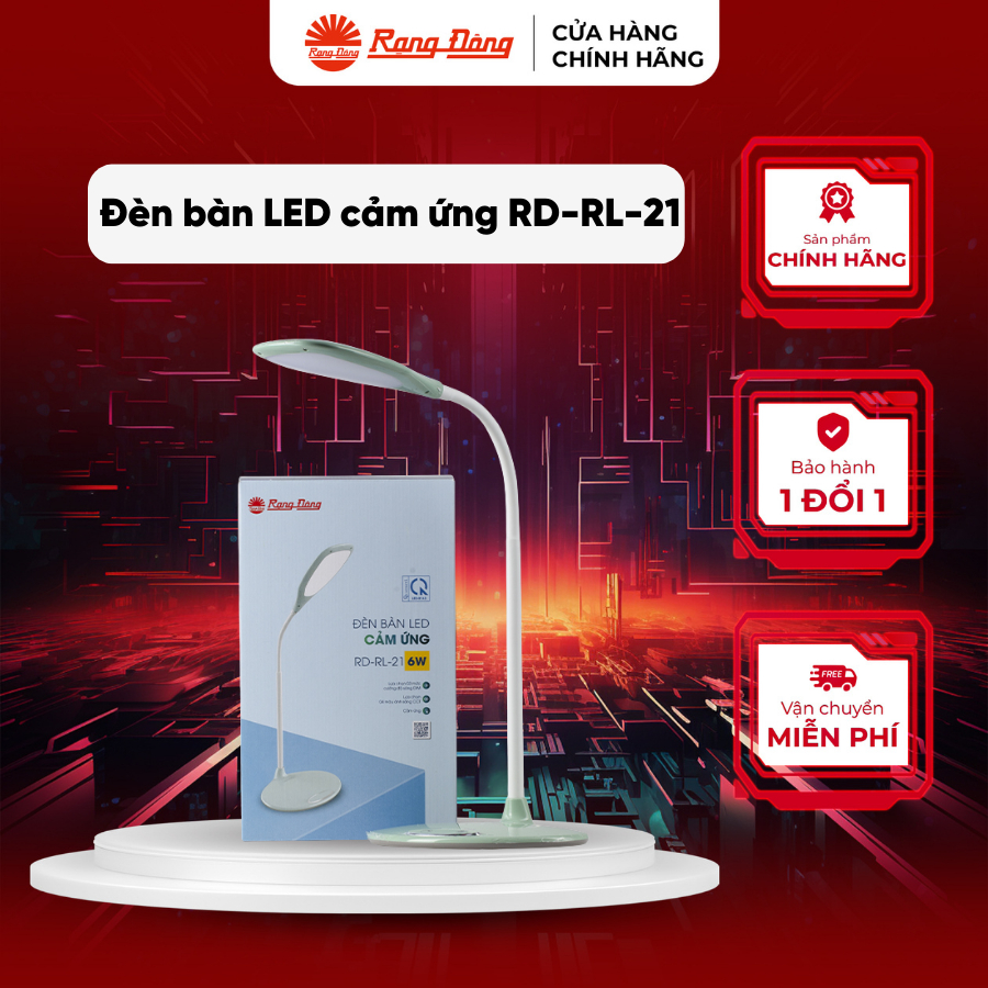 Đèn bàn cảm ứng cao cấp Rạng Đông, Model: RD-RL-21 8W