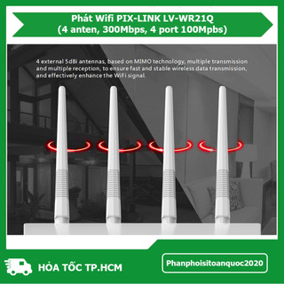 Router Wifi PIX-LINK LV-WR21Q Chuẩn 802.11N Tốc Độ 300Mbps – 4 Anten – 4 Cổng LAN