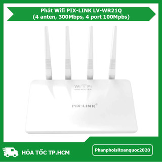 Router Wifi PIX-LINK LV-WR21Q Chuẩn 802.11N Tốc Độ 300Mbps – 4 Anten – 4 Cổng LAN