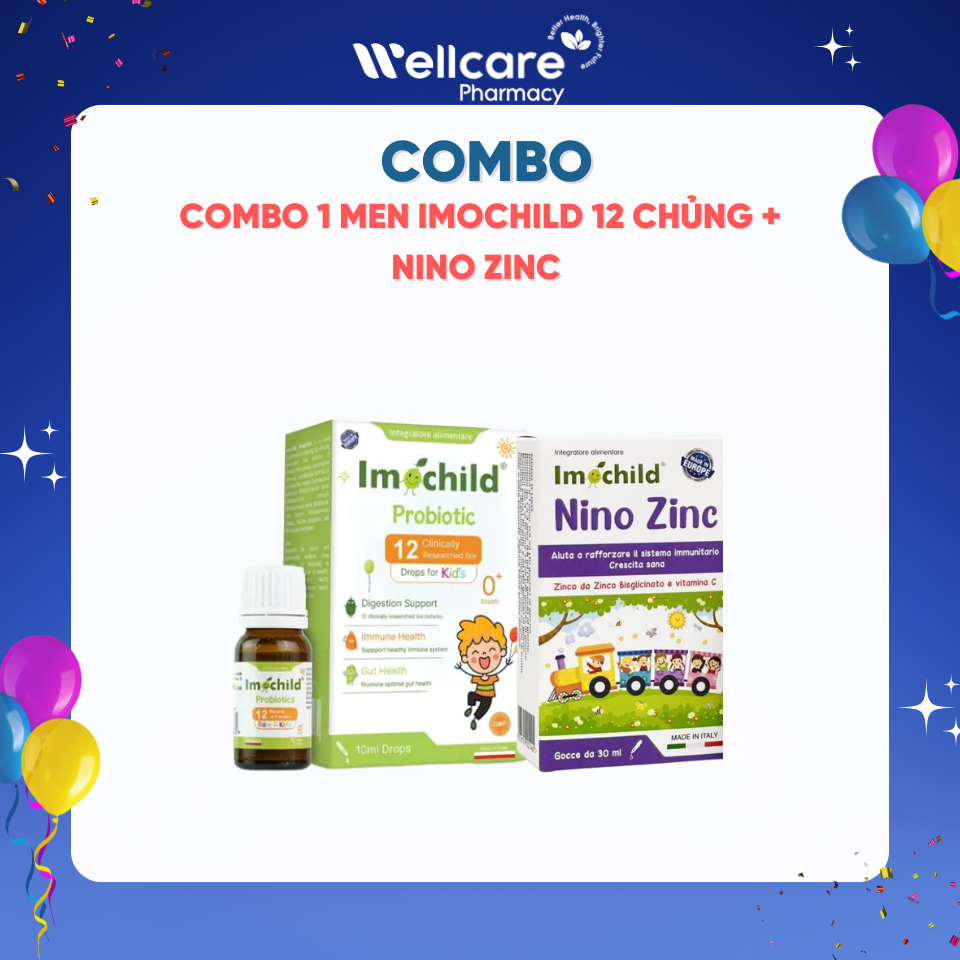 COMBO Men Imochild 12 chủng ,Nino ZinC Bé Tiêu Hóa Khỏe , Tăng Cường Đề Kháng