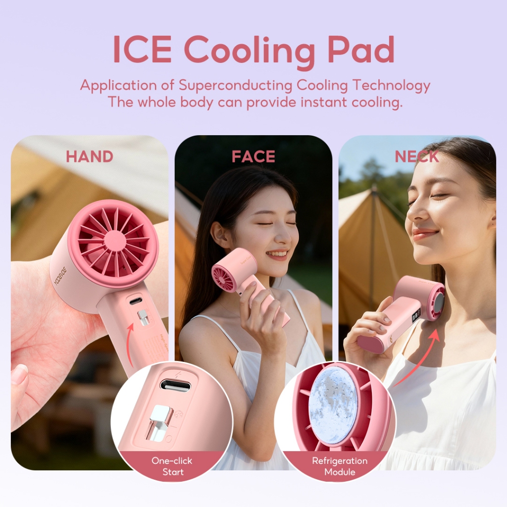 Yodevoe B02 Quạt Cầm Tay Gió 10m/s 100 Mức Điều Chỉnh Pin Dùng 9 Giờ Thiết Kế Nhỏ Gọn Phù Hợp Mọi Tình Huống 4000mAh 110 | BigBuy360 - bigbuy360.vn