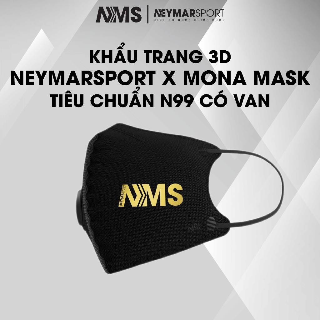 Khẩu trang 3D Neymarsport x Mona Mask tiêu chuẩn N99 có van