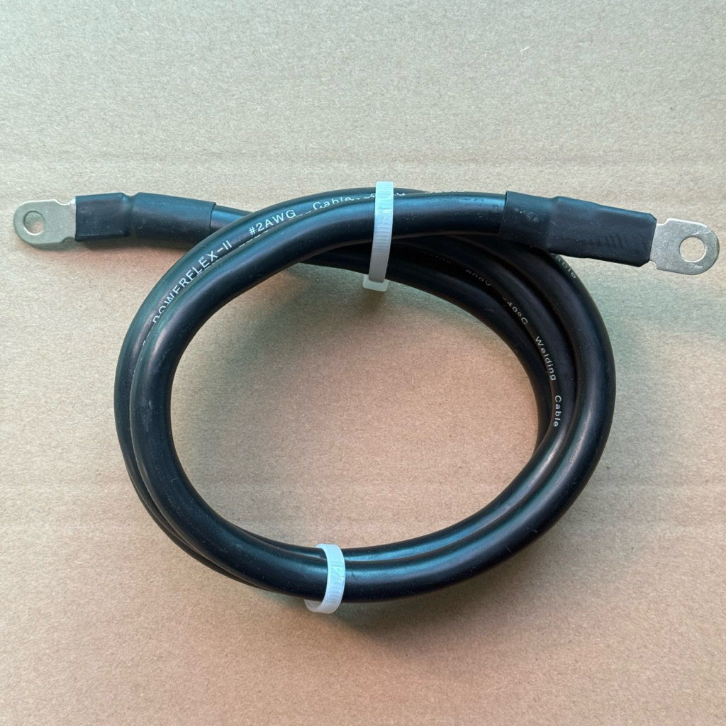 Dây nối bình acquy, pin lithium 2AWG chịu nhiệt cao dài 1,25m bấm cos sẵn