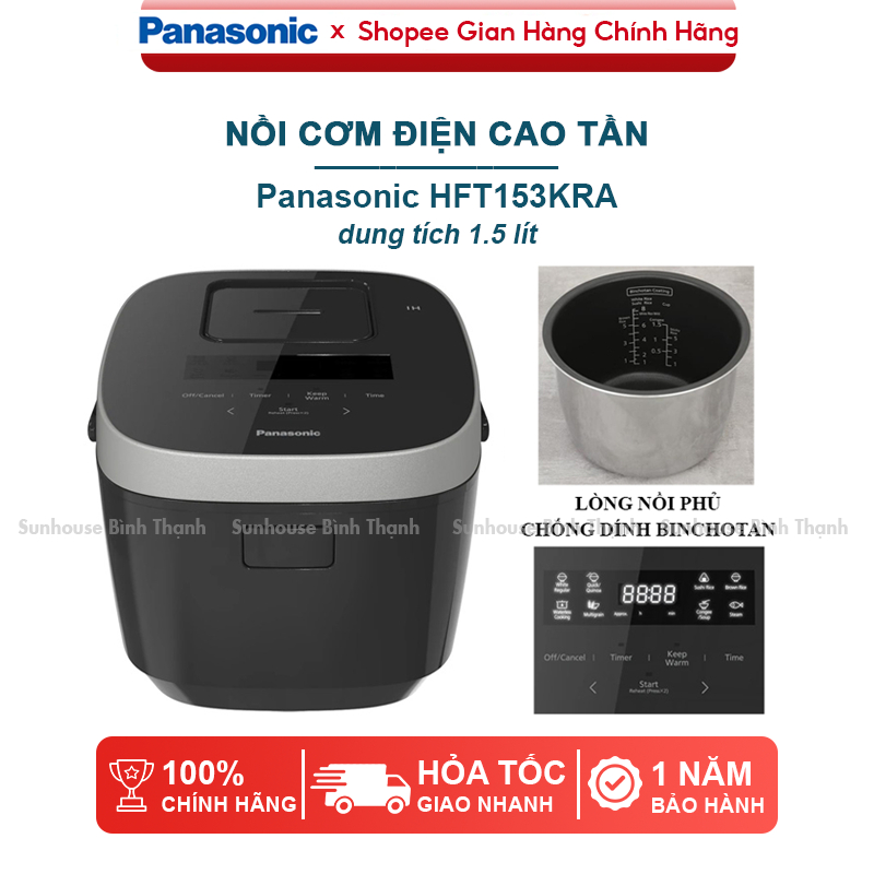 Nồi cơm điện cao tần Panasonic SR-HFT153KRA dung tích 1.5 lít, 8 chế độ nấu ăn - Bảo hành 1 năm