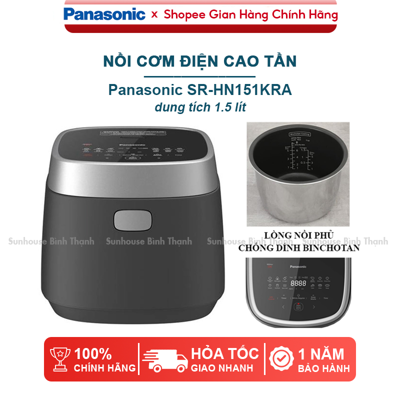 Nồi cơm điện cao tần 1.5 lít Panasonic SR-HN151KRA - 13 chế độ nấu - Bảo hành 1 năm