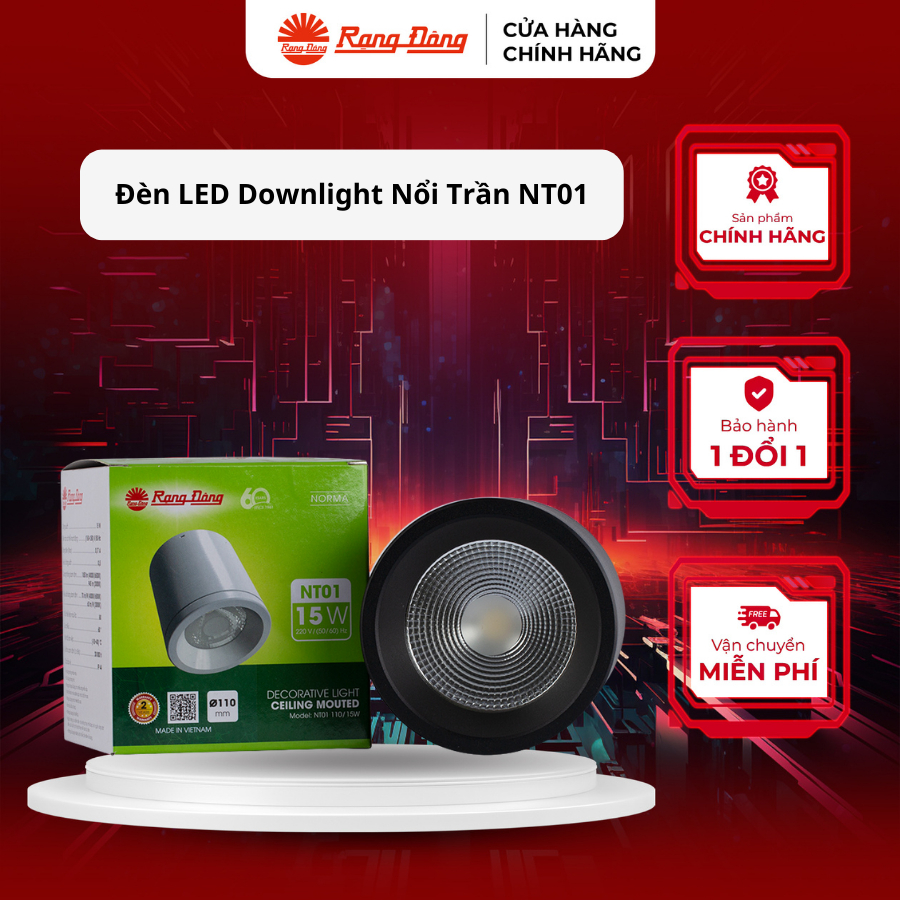 Đèn ống bơ nổi trần trang trí Rạng Đông NT01 110/15W - ElmallVN