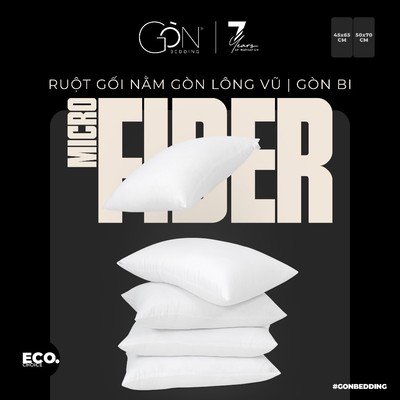 Ruột Gối Nằm Gòn Bedding Gòn Lông Vũ | Gòn Bi Kích Thước 50x70 cm | 45x65 cm