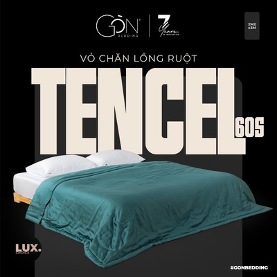 Vỏ Chăn Lồng Ruột Lụa Tencel 60s Cao Cấp Gòn Bedding Màu Trơn 2m2x2m