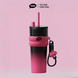  Ly giữ nhiệt khắc tên Fun 710ml có quai xách bình nước giữ nhiệt nóng lạnh inox 316 cao cấp có ống hút – TUHUHOUSE 