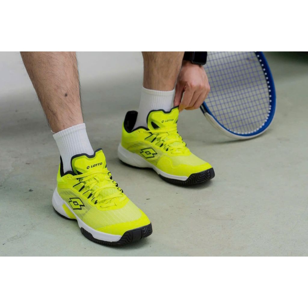 [CHÍNH HÃNG] Giày Pickleball Lotto Eduardo Nam Neon | Êm Chân – Thoáng Khí