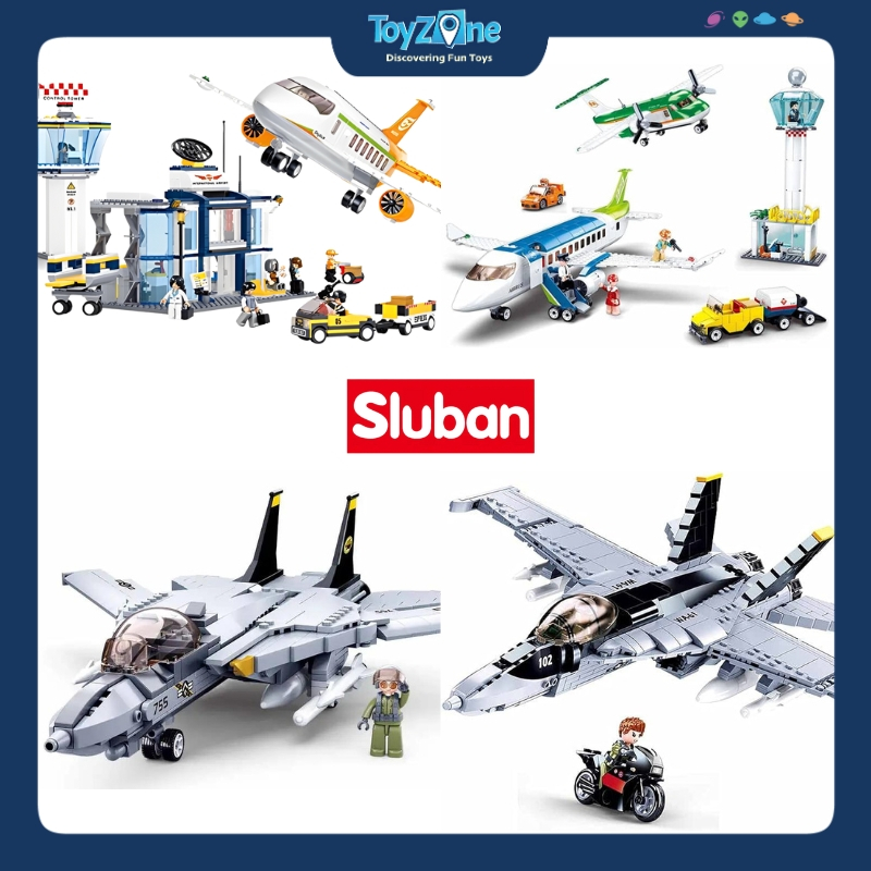 Mô hình đồ chơi lắp ráp SLUBAN Máy Bay Dân Dụng, Sân Bay, Máy Bay Quân Sự SLUBAN