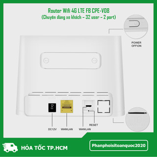 Router Wifi 4G LTE FB CPE-V08 – Tốc Độ 300Mbps, Hỗ Trợ Sim 4G, 2 Cổng LAN, Hỗ Trợ Đến 32 User