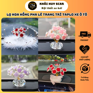   Decor  Lọ Hoa Hồng Pha Lê Trang Trí Taplo Xe Ô Tô Bàn Làm Việc Văn Phòng Sang Trọng & Tinh Tế 