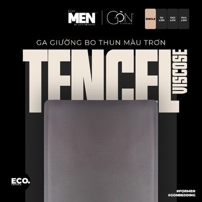 [For Men - Single] Ga Giường Bo Thun Gòn Bedding Lụa Tencel Viscose Màu Trơn 1mx2m | 1m2x2m | 1m4x2m