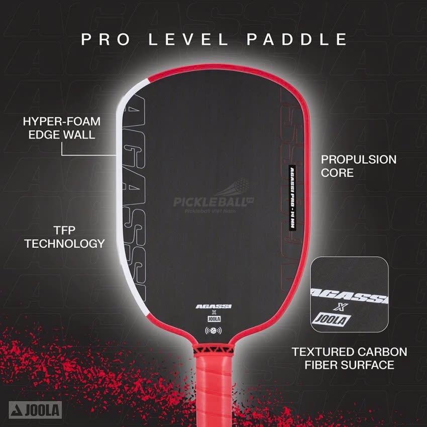 Vợt Pickleball JOOLA Agassi Pro – Phiên Bản Pro Cao Cấp, Lực Mạnh & Kiểm Soát Chuẩn Mỹ