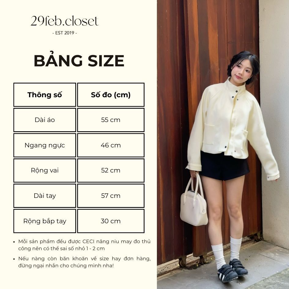 Áo khoác dạ ép 2 lớp cổ dựng form dáng rộng - 29feb.closet - A578 | BigBuy360 - bigbuy360.vn