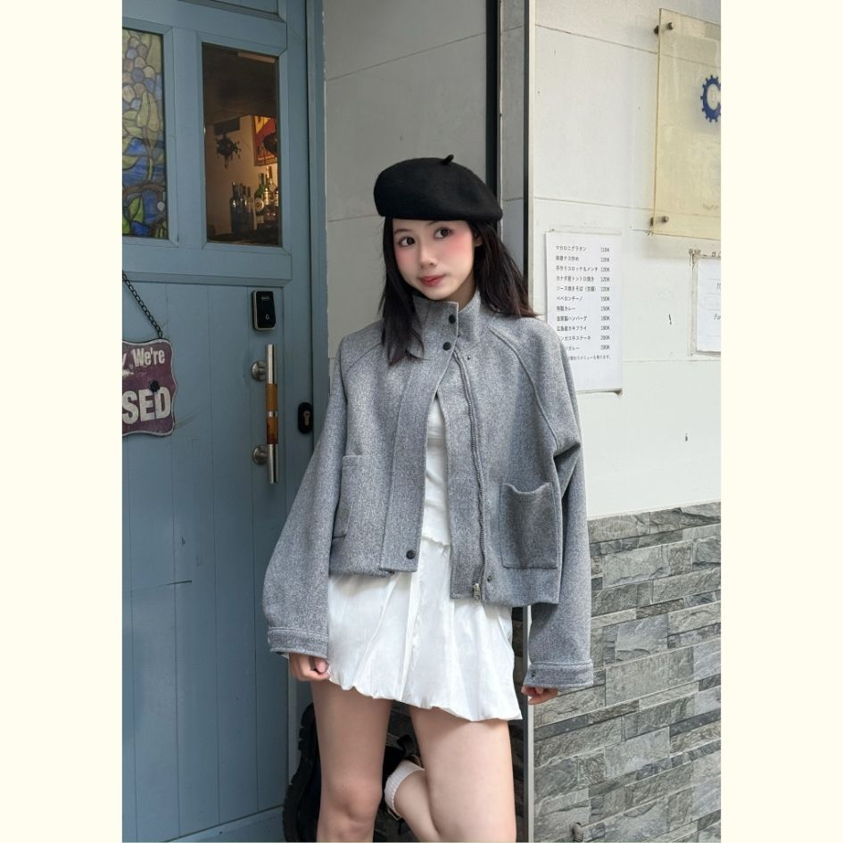 Áo khoác dạ ép 2 lớp cổ dựng form dáng rộng - 29feb.closet - A578 | BigBuy360 - bigbuy360.vn